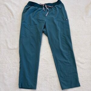FIGS High Waisted Yola Scrub pants Women's 3XL Tall Teal *FLAWS*